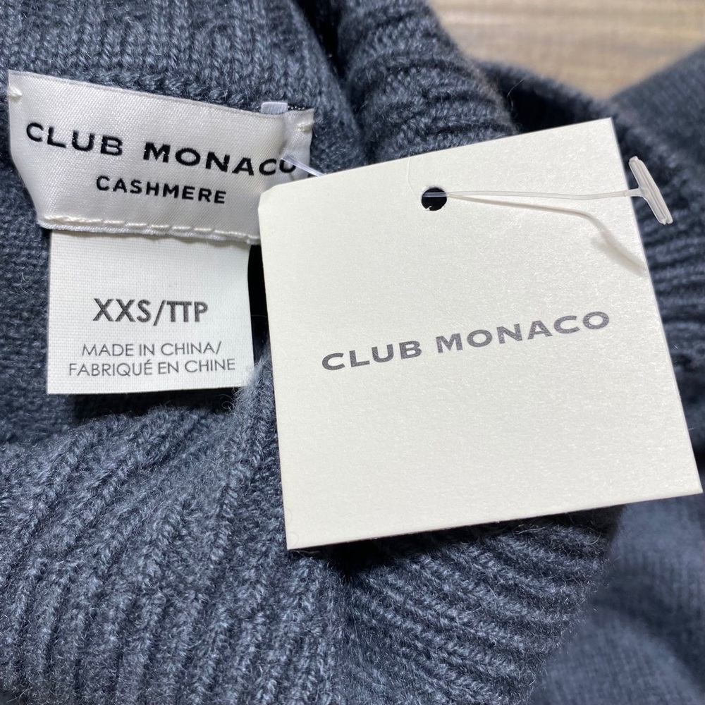 Club Monaco Womens Cashmere Mock Neck Tunic Size XXS Gray‎ Relaxed Fit - Picture 7 of 11